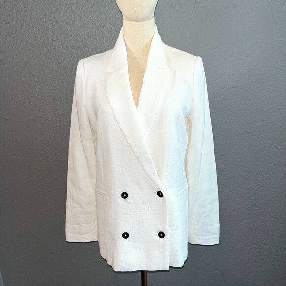 Banana Republic Double Breasted White Women's Blazer Jacket -NWT - Size 2 - Picture 1 of 10